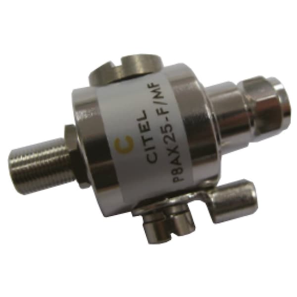 Citel Outdoor RF Protector, Dc-3.5 Ghz, Dc Pass, 190W, Imax 20Ka, Male-Female F Connector P8AX25-F/MF - main